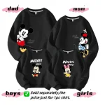 Sweatshirt famille Mickey Minnie Mouse vêtements parent enfant unisex printemps automne coton doux confort moderne design ludique