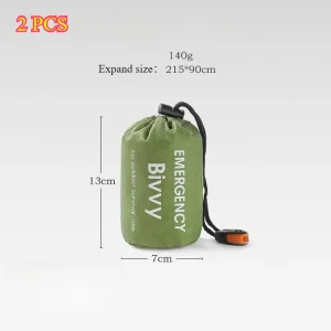 Sac de couchage d&rsquo;urgence pour bébé bivvy sac de survie imperméable compact portable 2 pièces qualité premium design moderne facile à transporter équipement de sécurité bébé usage outdoor randonnée camping