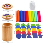 Jeu éducatif en bois Montessori pour enfants 36 ans  Tri des formes et des couleurs motricité fine accessoire éveil bébé