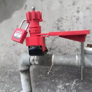 Verrouillage de vanne à tournant sphérique système de sécurité bras d&rsquo;arrêt unique serrure industrielle couleur rouge usage maintenance verrouillage de robinet LOCKED OUT