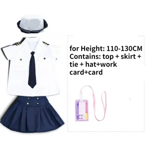 Costume d&rsquo;enfant pilote aviateur déguisement uniforme Halloween jeu rôle accessoires chapeau cravate carte fun enfant 38 ans