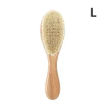 Brosse à poils naturels en bois pour soin du bébé peigne doux brosse à cheveux bébé accessoire bébé en laine naturelle