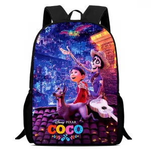 Sac à dos pour enfants Disney Coco Cartoon sac d’école pour garçons et filles grand compartiment style moderne couleur bleuviolet Sac à dos pour enfants Disney Coco Cartoon sac d’école pour garçons et filles grand compartiment style moderne couleur bleuviolet