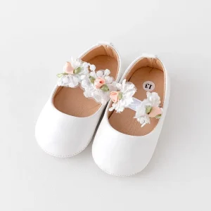 Chaussures bébé fille printemps été ballerines fleurs Cuir PU confortables antidérapantes étanches 03 ans mode élégant