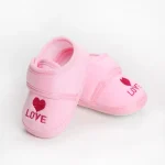 Chaussures bébé rose LOVE cœur chaussons confortables bébé première marche antidérapants garçon fille 01 ans tissu doux