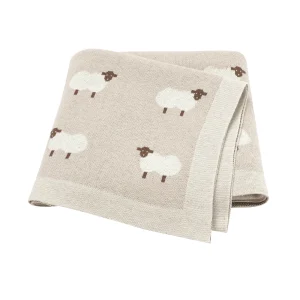Couverture bébé en coton 90x70cm motif moutons doux plaid nouveauné literie Lange d’emmaillotage bébé fille et garçon accessoire poussette sac de nuit Easy Poussette