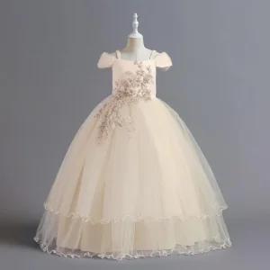 Robe princesse fille tulle satin dentelle mariage communion 713 ans style romantique occasion spéciale 1214 ans Robe princesse fille tulle satin dentelle mariage communion 713 ans style romantique occasion spéciale 1214 ans