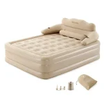 Matelas gonflable camping Naturehike confortable durable idéal pour le camping randonnée invités style moderne beige clair PVC ABS flocage 200x150x40cm portable rangement facile