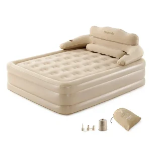 Matelas gonflable camping Naturehike confortable durable idéal pour le camping randonnée invités style moderne beige clair PVC ABS flocage 200x150x40cm portable rangement facile