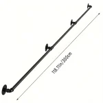 Barre rideau fer industriel galvanisé noir 300 cm support mural intérieur extérieur design moderne durable