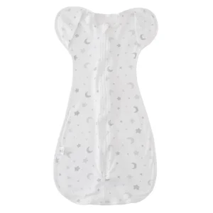 Sac de couchage en coton pour nouveauné design étoiles et lune fermeture éclair centrale anticoup de pied confortable et sécurisant bébé 03 mois