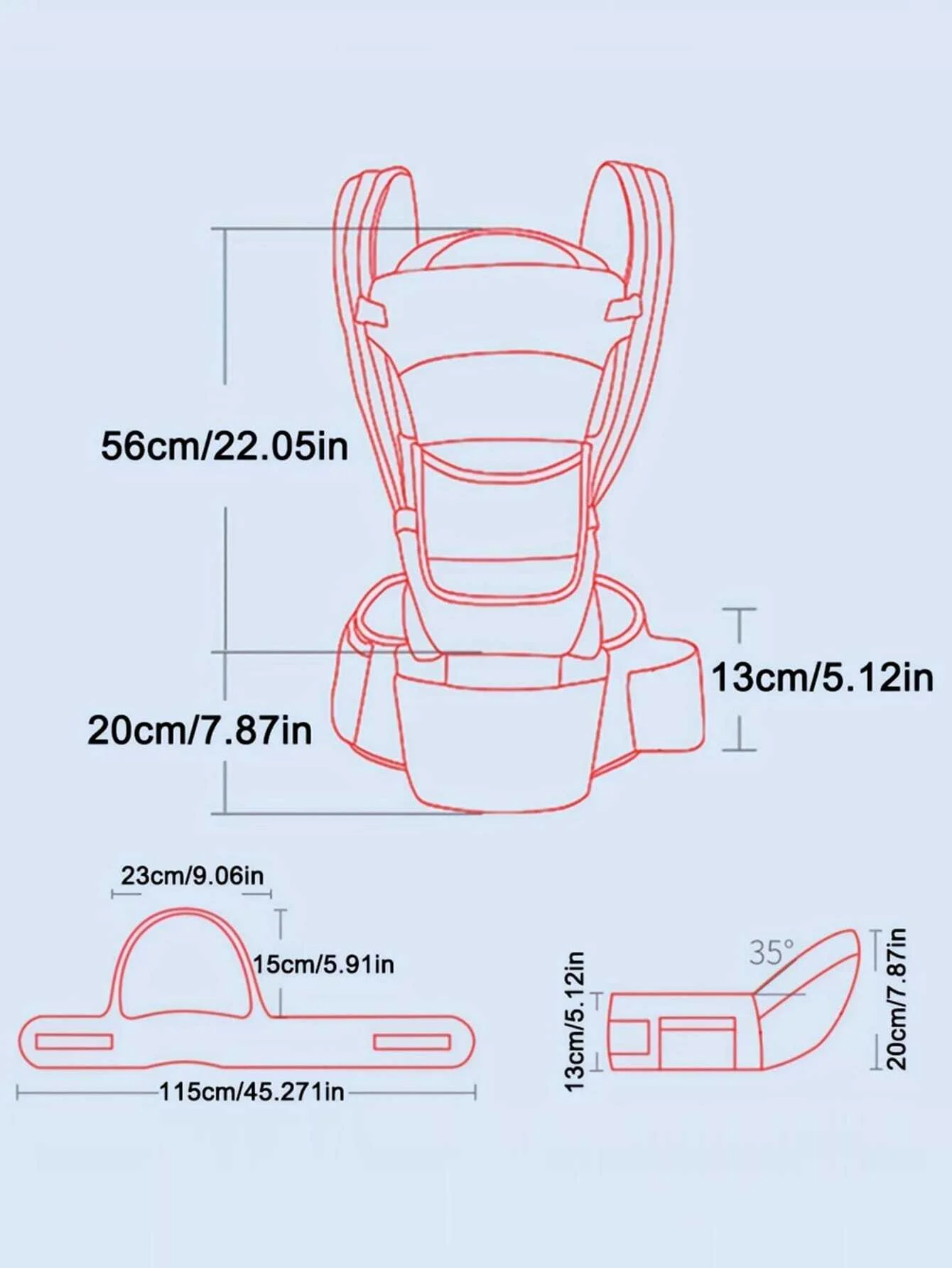 Portebébé ergonomique réglable siège de hanche portable et multifonctionnel adapté aux voyages loisirs et usage quotidien pour bébé