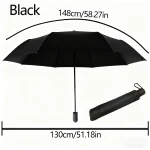 Parapluie pliant imperméable protection UV compact portable urbain extérieur voyage adulte brosse rangement noir élégant pratique