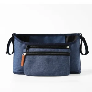 Sac de poussette universel pour bébé, sac à couches résistant à l&rsquo;usure, sac de voyage multi-poches pour maman, organisateur de tasse pour chariot de landau pour nouveau-né – blue