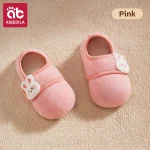 AIBEDILA Chaussures de Marche Chaudes pour Bébés Garçons et Filles Chaussettes Antidérapantes Velcro Hiver 04T Rose