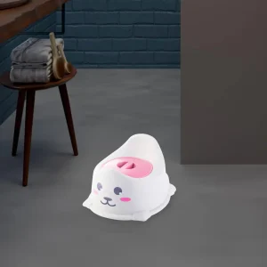 Pot d&rsquo;apprentissage toilette bébé en plastique potty toilette éducatif pour enfant 1324 mois design animal chat blanc rose Kesoto