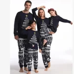 Pyjama de Noël famille ensemble coordonné motifs sapin de Noël coton doux intérieur chaud collection 2026