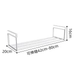 Étagère à chaussures bambou rangement mural compact 80cm extensible 42cm 20cm profondeur 16cm hauteur design épuré anticorrosion