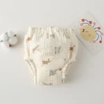 Culotte apprenant bébé en coton doux motifs animaux taille élastique confortable durable écolo pratique