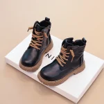 Bottines enfants cuir synthétique mode moderne style rustique comfort antidérapant garçons filles 713 ans