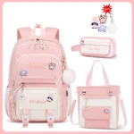 Ensemble sac à dos et pochette pour fille rose pastel design floral fermeture éclair accessoires inclus cadeau retour à l&rsquo;école