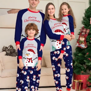 Pyjamas de Noël familiaux coordonnés pour maman papa et enfants 2 pièces style décontracté vêtements de nuit amples et confortables  Ctsazhy