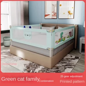 Barrière de lit de sécurité pour bébé parechocs universel protection antichute 25 positions ajustables tissu doux design moderne style enfantin 1.5m à 1.9m Barrière de lit de sécurité pour bébé parechocs universel protection antichute 25 positions ajustables tissu doux design moderne style enfantin 1.5m à 1.9m