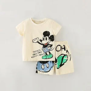 Ensemble bébé Disney Mickey Mouse 2 pièces Tshirt  Short manches courtes été