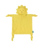 Couverture réconfort bébé douce doudou lion oreilles peluche coton bio Accessoire bébé apaisant mushie jaune
