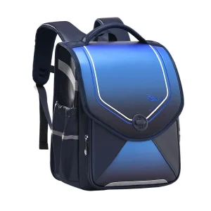 Sac à dos scolaire moderne pour enfants design japonais matériau synthétique grande capacité imperméable rabat à boutons poche latérale bretelles rembourrées dégradé bleu style sportif USAGE École Loisirs Sac à dos scolaire moderne pour enfants design japonais matériau synthétique grande capacité imperméable rabat à boutons poche latérale bretelles rembourrées dégradé bleu style sportif USAGE École Loisirs