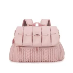 Sac à dos bébé grande capacité imperméable tressé rose pastel
