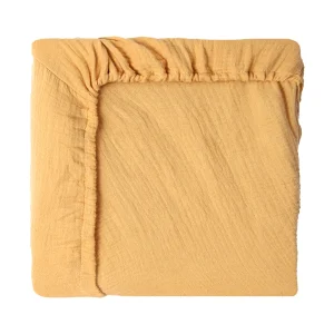 Draphousse bébé en coton bio jaune moutarde housse de lit élastiquée matelas berceau nouveauné textile confortable et sécuritaire Draphousse bébé en coton bio jaune moutarde housse de lit élastiquée matelas berceau nouveauné textile confortable et sécuritaire