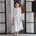 Robe fille élégante longue occasion spéciale accessoire inclut style moderne qualité supérieure