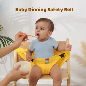Chaise haute bébé salle à manger pliable ceinture de sécurité antidérapante portable réglable lavable siège d’appoint pour enfant accessoire de repas sécurisé Chaise haute bébé salle à manger pliable ceinture de sécurité antidérapante portable réglable lavable siège d’appoint pour enfant accessoire de repas sécurisé