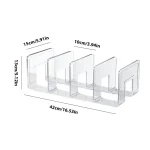 Organisateur de rangement transparent à compartiments multiples plastique durable design minimaliste bureau domicile 42cm x 13cm x 10cm