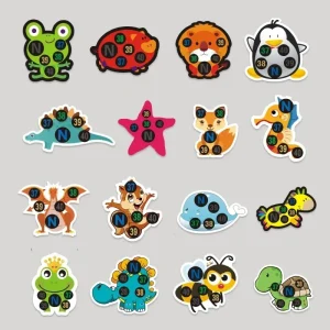 Autocollants éducatifs animaux pour bébé apprentissage des chiffres stickers安全 design cartoon 10 pièces jouets pédagogiques pour enfant