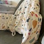 Coussin de chaise haute pour bébé imperméable portable lavable mousse PE polyester style jacquard rayé bébé enfant croissance alimentation