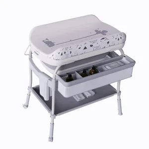 Table à langer bébé avec rangement multifonction design moderne sécurité et confort style minimaliste motifs ludiques rangements pratiques compacte et ajustable