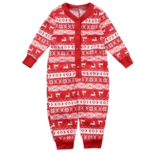 Pyjama Noël enfant manches longues motifs rennes vêtement nuit famille confort coton doux style festif Pyjama Noël enfant manches longues motifs rennes vêtement nuit famille confort coton doux style festif