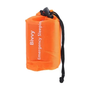 Couverture thermique coupevent Bivvy sac de couchage d’urgence en plein air pour bébé sac de survie compact portable résistant à l’eau orange vif Couverture thermique coupevent Bivvy sac de couchage d’urgence en plein air pour bébé sac de survie compact portable résistant à l’eau orange vif