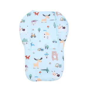 Coussin de poussette universel doux et sécurisant pour bébé accessoire de siège souple rembourré hypoallergénique lavable style cartoon matériau en polyester doux