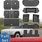 Pour Rivian R1S 2022-2025 tapis de sol 3 rangées tapis de chargement 2ème 3ème tapis de dossier couche inférieure supérieure tapis de coffre avant tous temps TPE