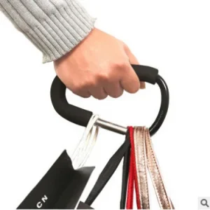 Mousqueton en alliage d’aluminium pour poussette bébé crochet supermarché grande taille noir Mousqueton en alliage d’aluminium pour poussette bébé crochet supermarché grande taille noir