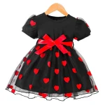 Robe de fête d&rsquo;anniversaire pour filles manches bulles en maille douce vêtements d&rsquo;été 47 ans