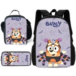 Sac à dos école enfant Bluey lunch box trousse crayons accessoires scolaires cadeau enfant filles garçons design personnages animés violet orange motifs Halloween