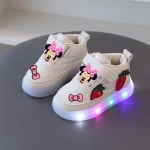 Chaussures enfants Disney Mickey Mouse LED lumineuses mode décontracté filles garçons été hiver style coloré qualité confortable