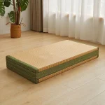 Matelas Tatami pliant style japonais 5cm épaissseur rotin artificiel noyau coco usage méditation yoga tapis rafraîchissant portable