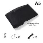 Filet de protection en mesh noir 300cm x 77cm avec fils et accessoires pour sécurité balcon escaliers chiens enfants