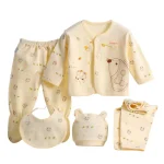 Ensemble bébé nouveauné 5 pièces en coton imprimé vêtements doux et confortables pour garçon et fille 03 mois
