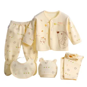 Ensemble bébé nouveauné 5 pièces en coton imprimé vêtements doux et confortables pour garçon et fille 03 mois